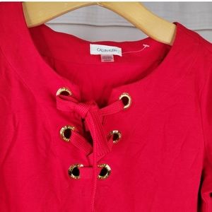 Calvin Klein Red T Shirt Dress